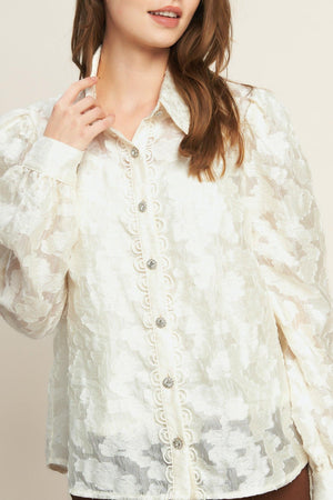 LUMINOUS GLOW WOVEN TOP.