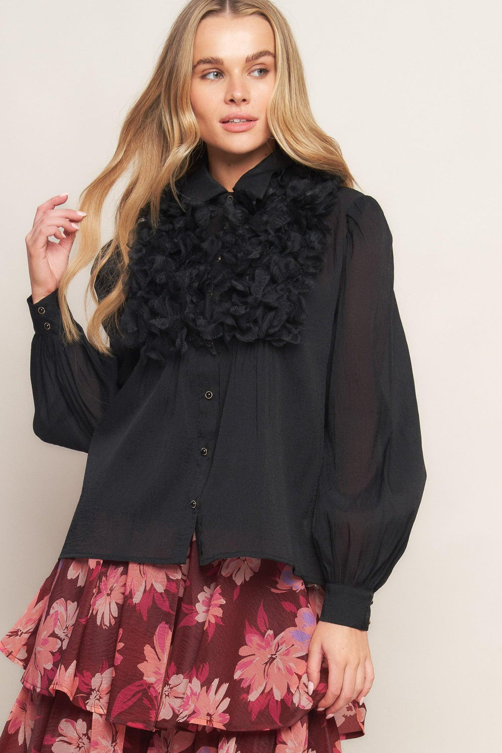 HAZY DAYS WOVEN TOP.