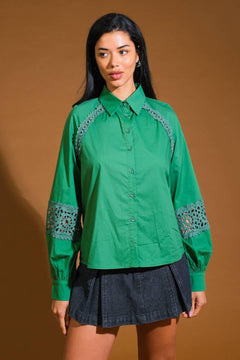 CHECK YOURSELF WOVEN TOP.