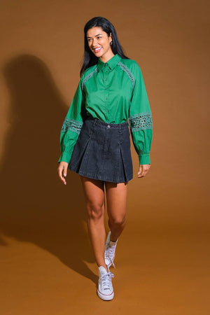 CHECK YOURSELF WOVEN TOP.