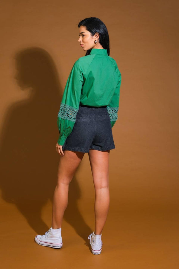 CHECK YOURSELF WOVEN TOP.