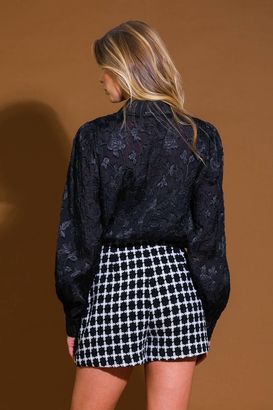 INCREDIBLE LOVE JACQUARD WOVEN TOP.