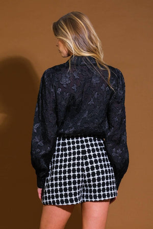 INCREDIBLE LOVE JACQUARD WOVEN TOP.