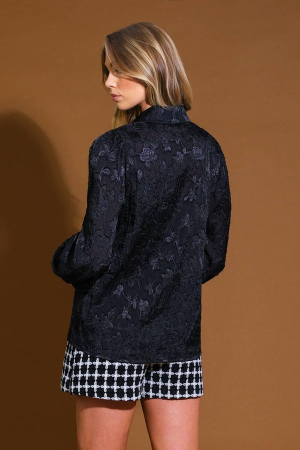 INCREDIBLE LOVE JACQUARD WOVEN TOP.
