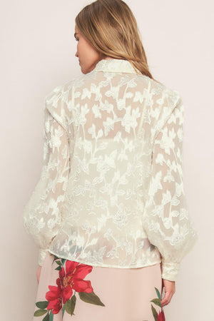 INCREDIBLE LOVE JACQUARD WOVEN TOP.