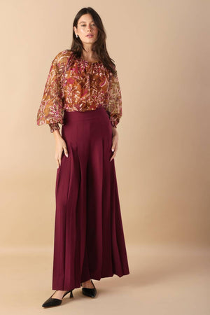 SUNSET STROLL WOVEN TOP.