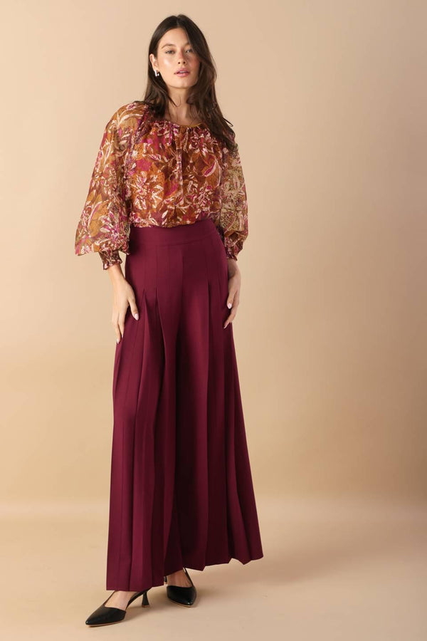 SUNSET STROLL WOVEN TOP.