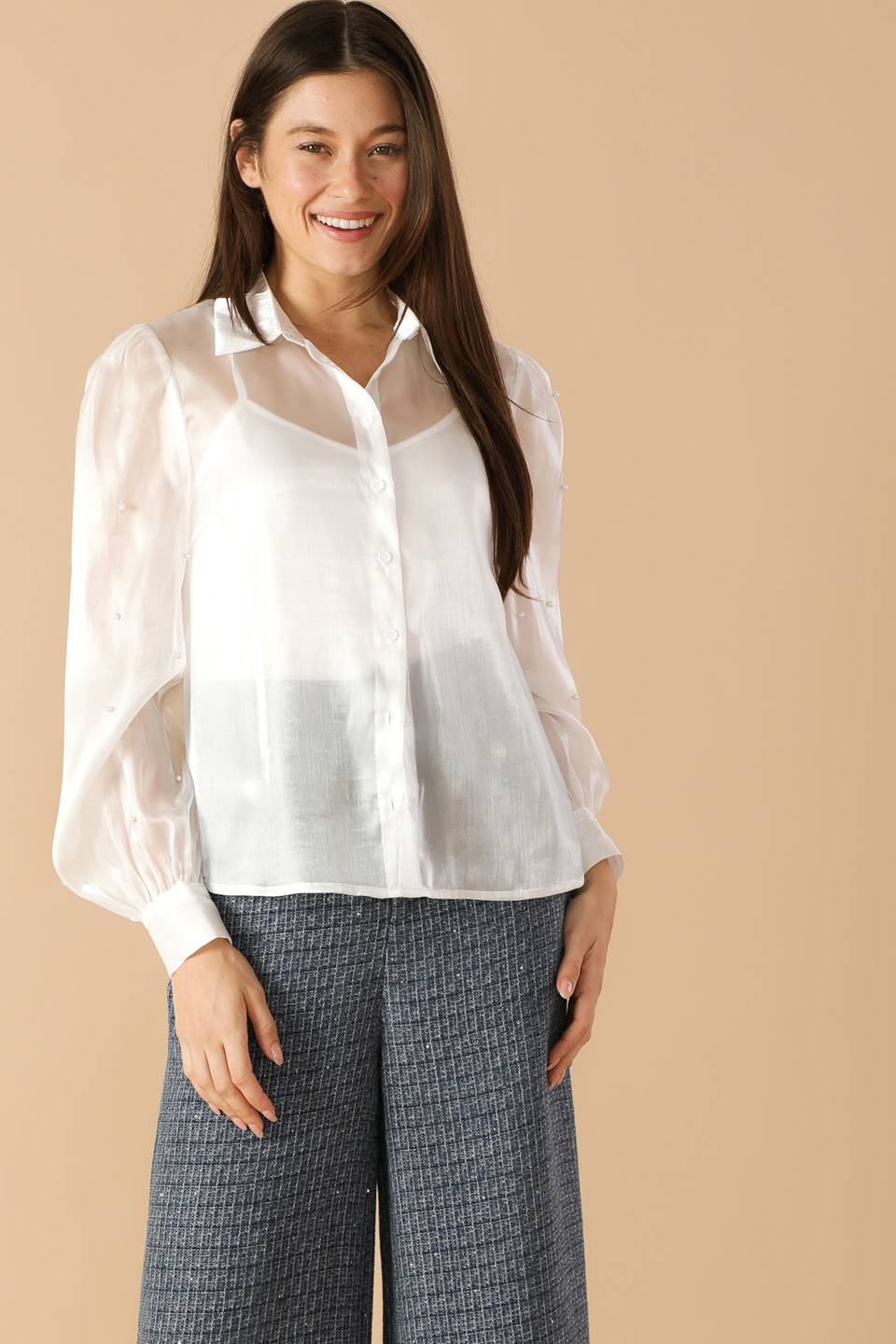 GIRL ON THE GO ORGANZA TOP