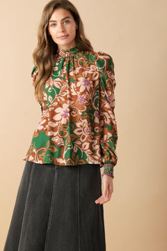 BREWED BLISS WOVEN TOP.