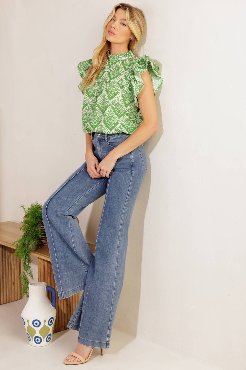 WANT YOU AROUND WOVEN TOP