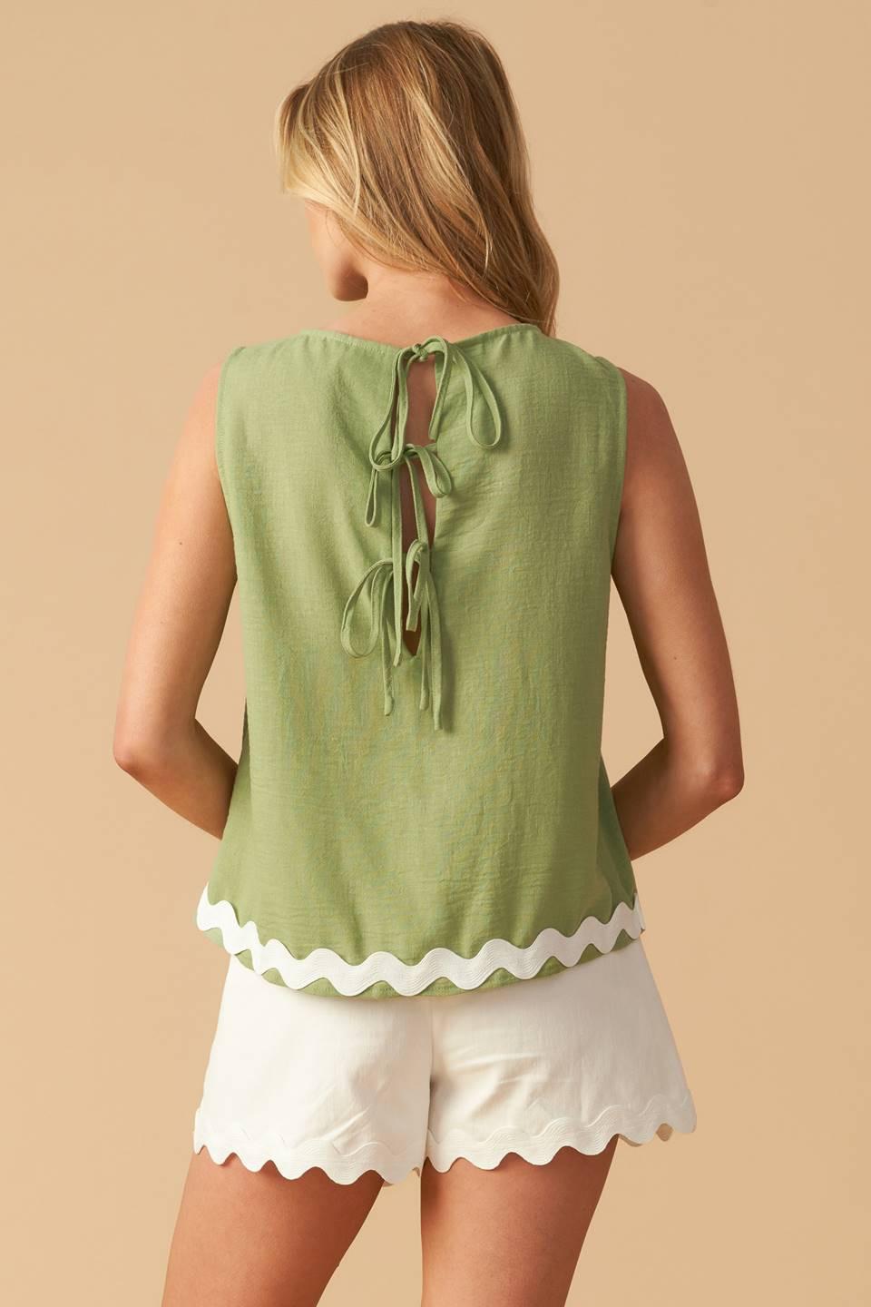 DRIFTING CURRENTS WOVEN TOP.