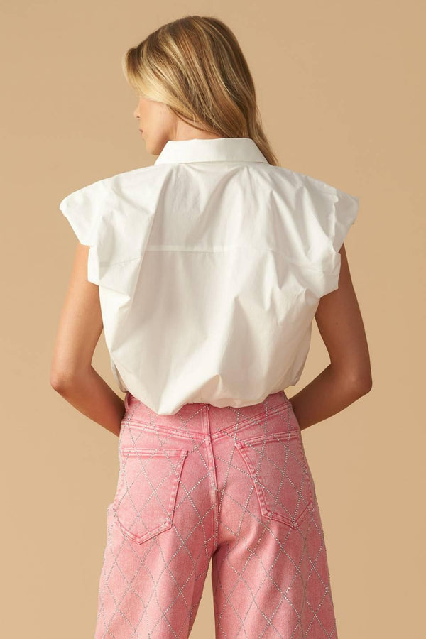 CREATING MEMORIES WOVEN CROP TOP.