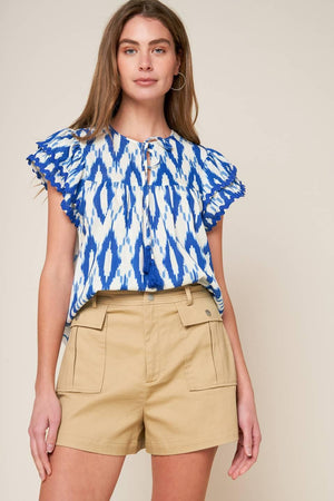 EFFORTLESS SELECTION WOVEN TOP.