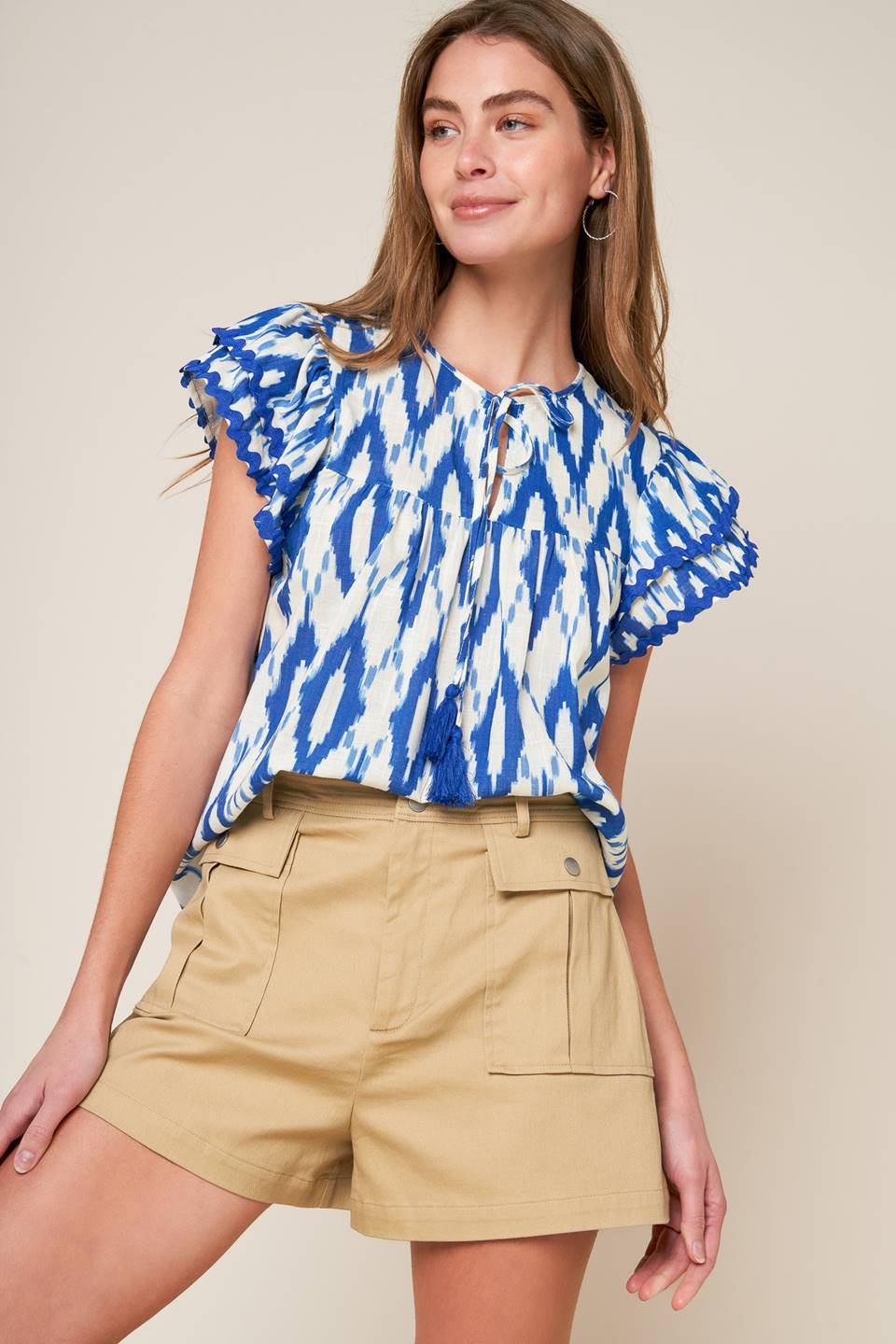 EFFORTLESS SELECTION WOVEN TOP