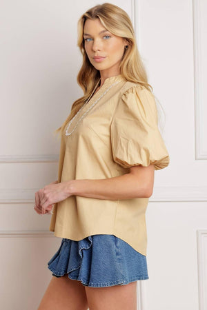 HIGH STANDARDS WOVEN TOP - Flying Tomato - TOPS - WHITE