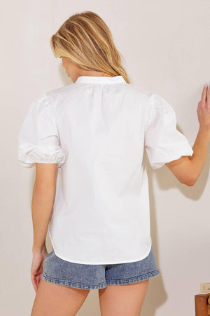 HIGH STANDARDS WOVEN TOP - Flying Tomato - TOPS - WHITE