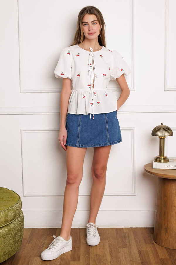 CLOSER THAN EVER WOVEN TOP.