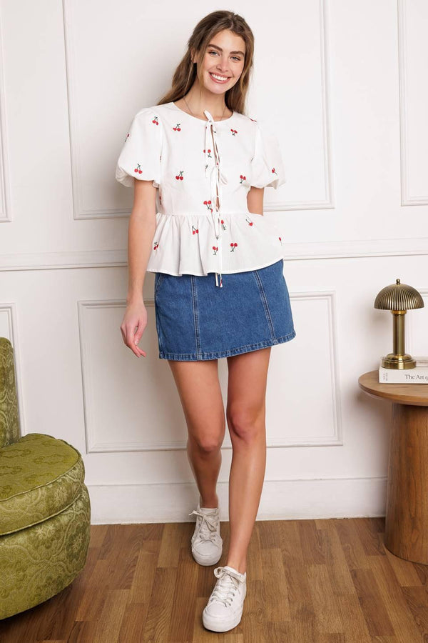 CLOSER THAN EVER WOVEN TOP.