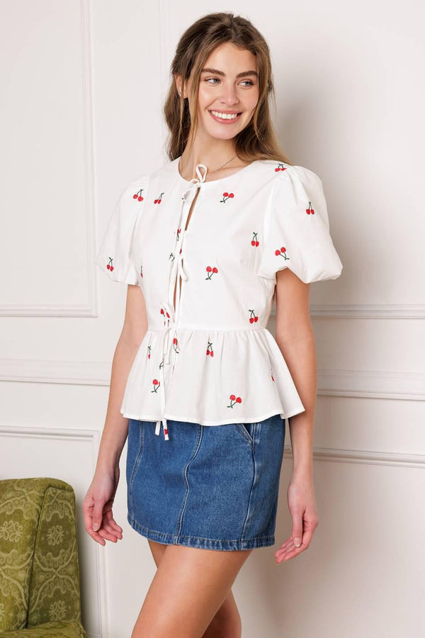 CLOSER THAN EVER WOVEN TOP.