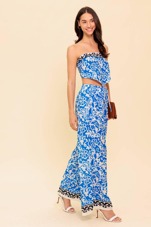SPARKING INSPIRATION WOVEN TOP AND PANT SET.