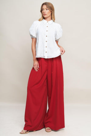 VINEYARD STROLL IVORY WOVEN TOP.