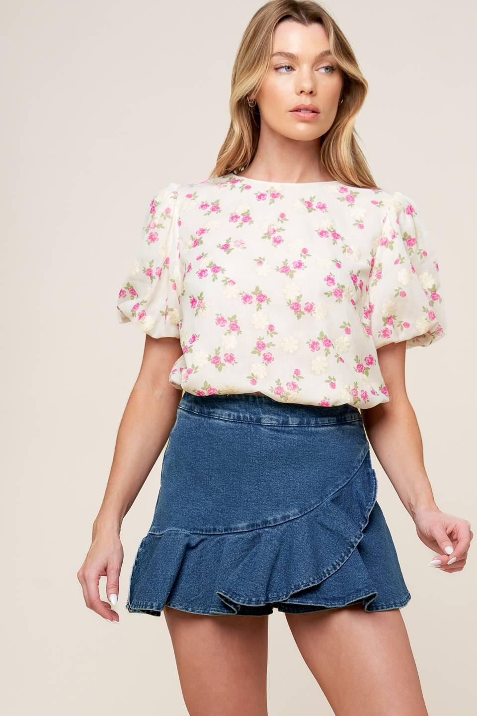 I'LL THINK ABOUT CREAM WOVEN TOP.