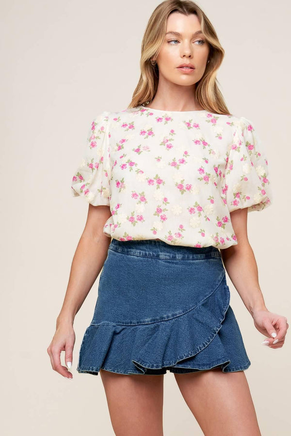 I'LL THINK ABOUT CREAM WOVEN TOP.