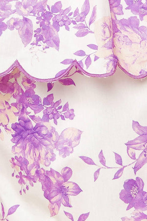 DARING DIVA LAVENDER WOVEN TOP AND SHORTS SET.