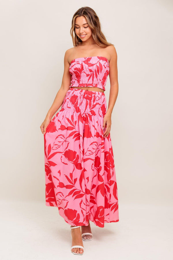 ANYTHING I WANT WOVEN TOP AND SKIRT SET.