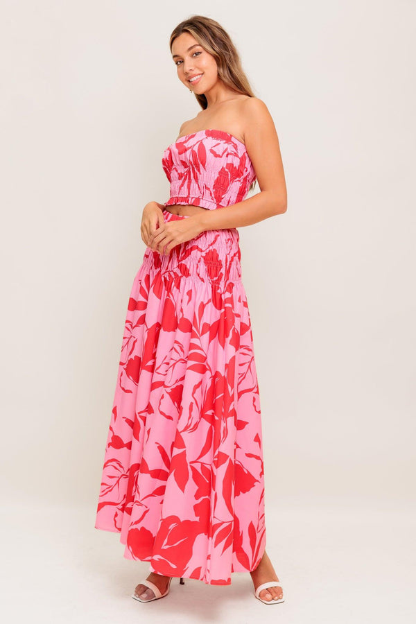 ANYTHING I WANT WOVEN TOP AND SKIRT SET.