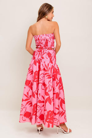 ANYTHING I WANT WOVEN TOP AND SKIRT SET.