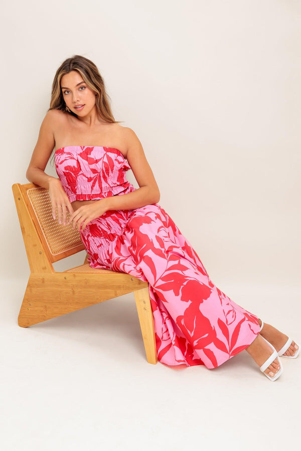 ANYTHING I WANT WOVEN TOP AND SKIRT SET.