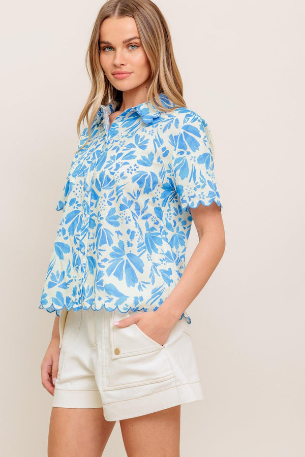 WANDER LEAF WOVEN TOP.