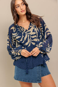 MIDNIGHT WALK  WOVEN TOP.