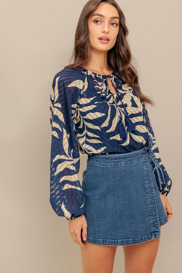 MIDNIGHT WALK  WOVEN TOP.