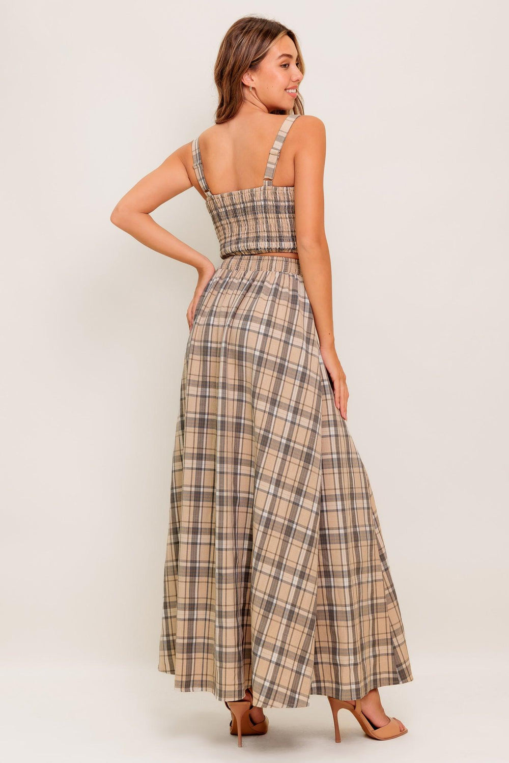 HERITAGE CHARM WOVEN TOP AND SKIRT SET.