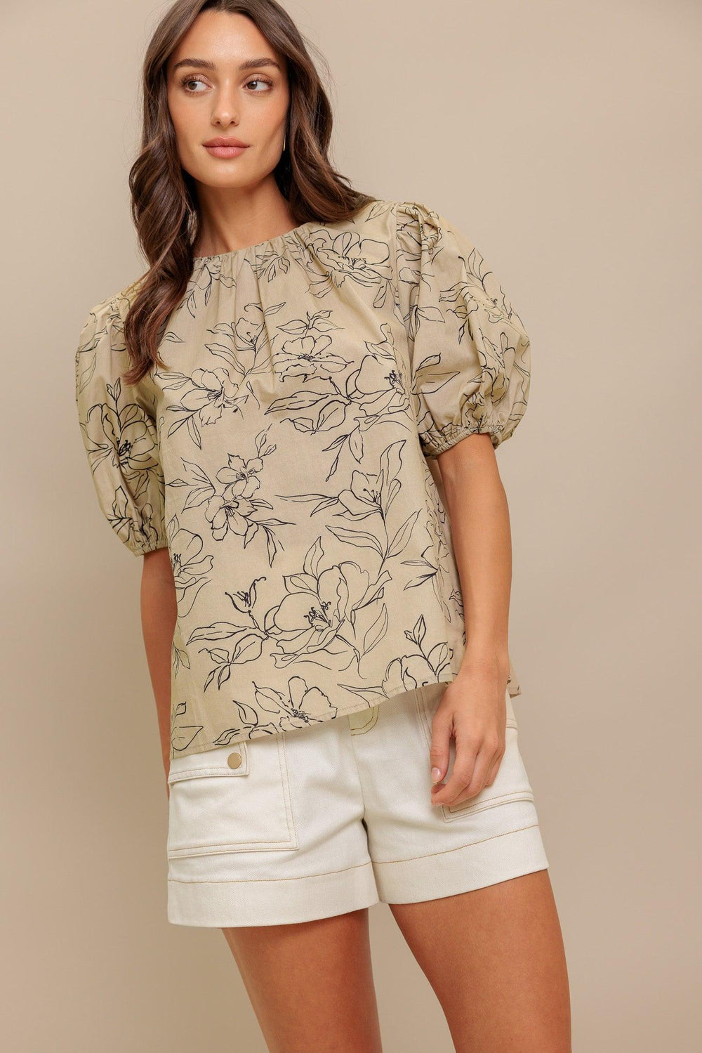 BOTANICAL LUXE WOVEN TOP.