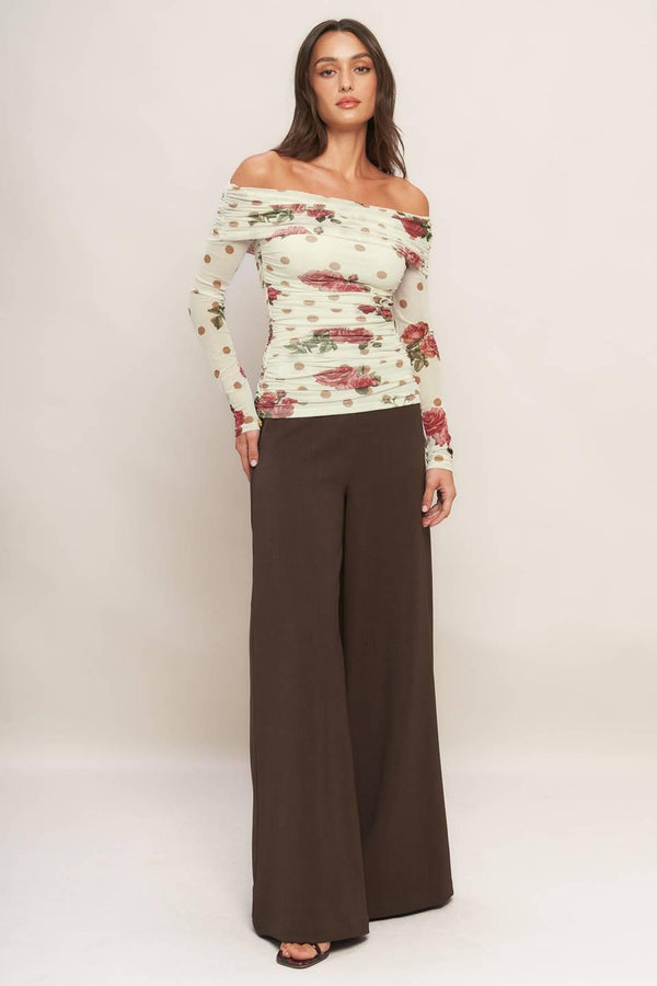 CREAM & BLOOM DELIGHT POWER MESH TOP.
