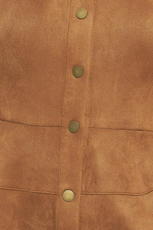 REFINED IMPRESSION FAUX SUEDE TOP.