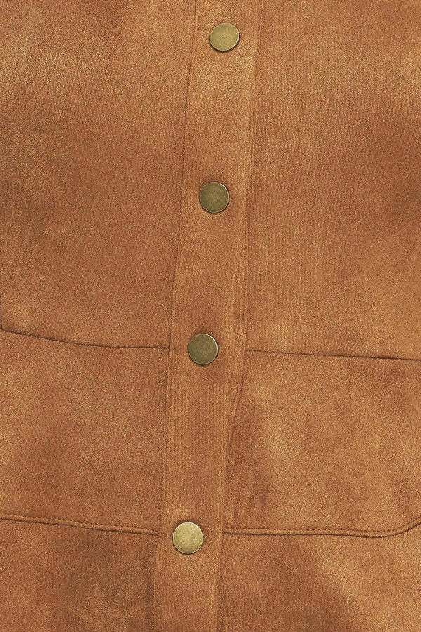 REFINED IMPRESSION FAUX SUEDE TOP.