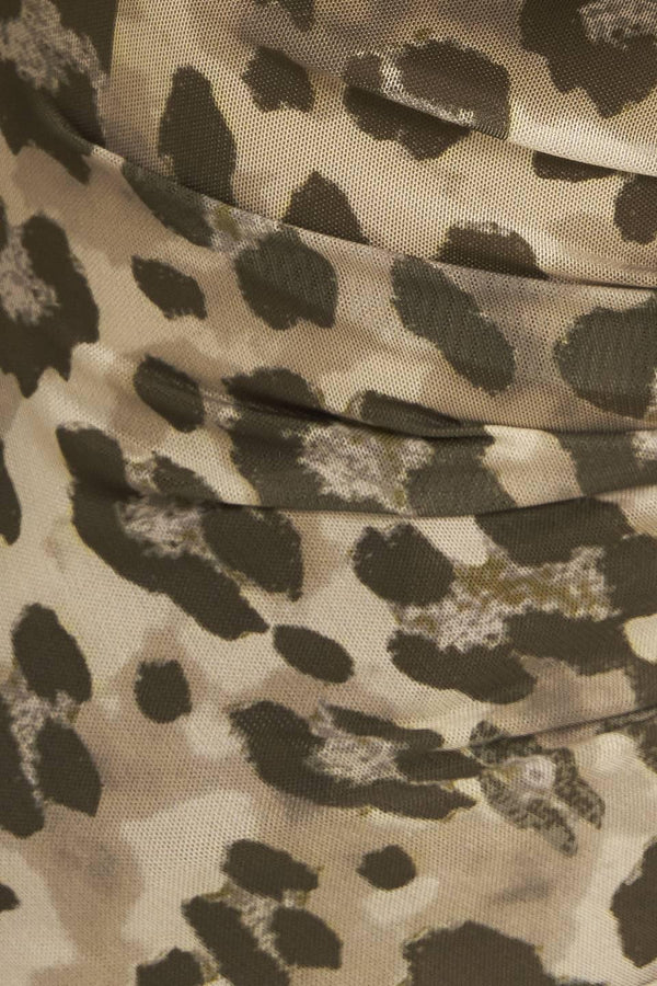 LUXE TRACE TAUPE BLACK WOVEN TOP.