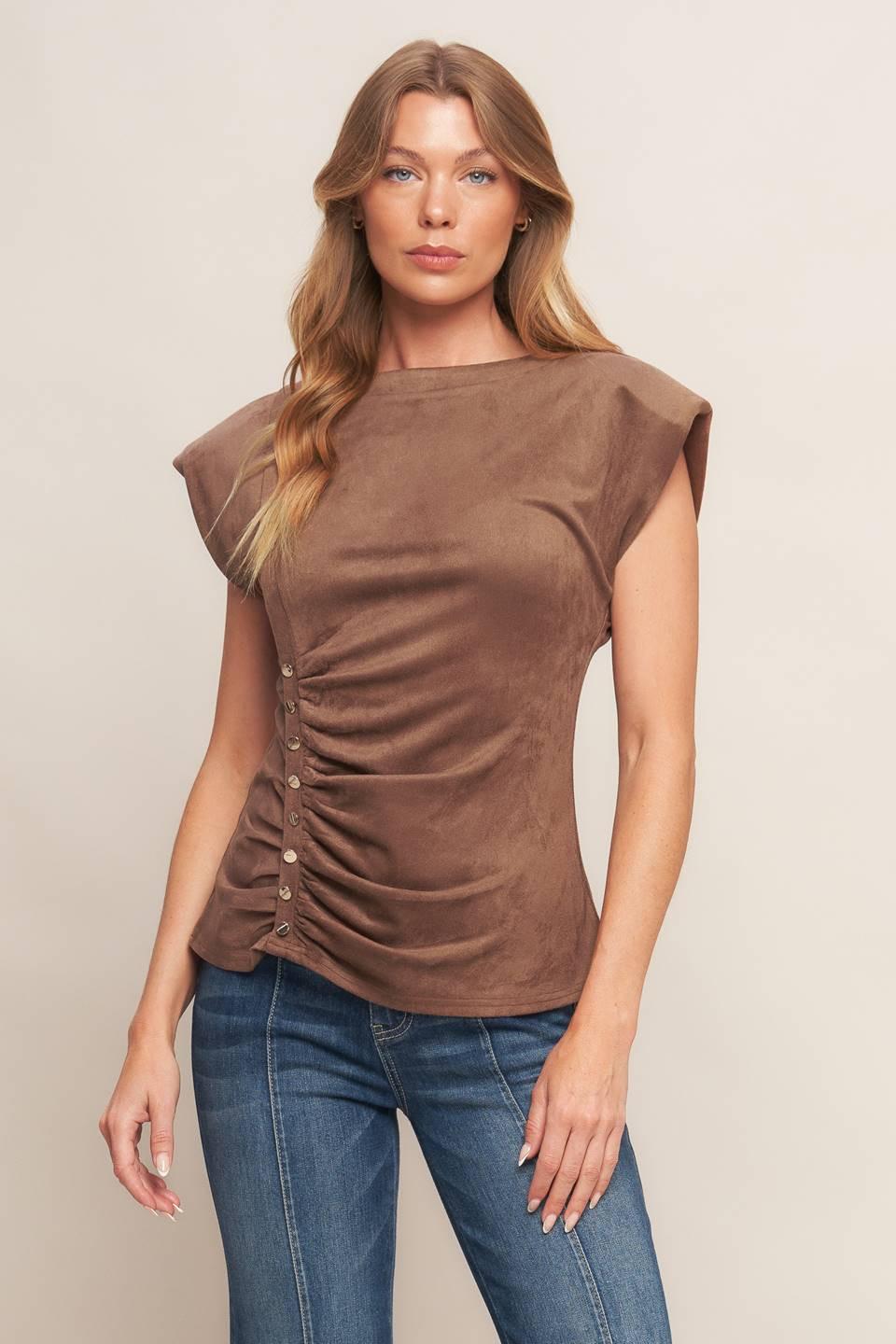 MY EVERYDAY BEST FAUX SUEDE TOP.