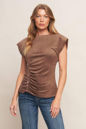 MY EVERYDAY BEST FAUX SUEDE TOP.
