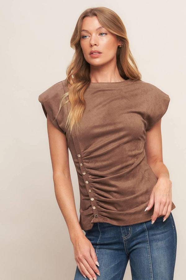 MY EVERYDAY BEST FAUX SUEDE TOP.