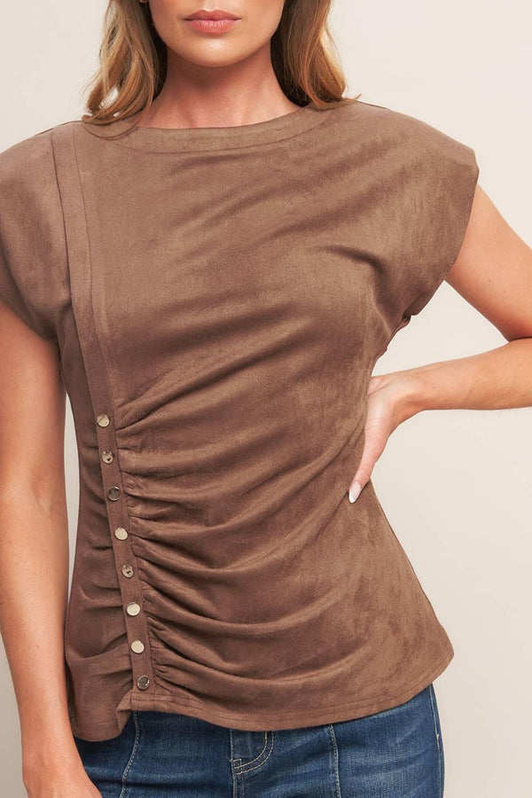 MY EVERYDAY BEST FAUX SUEDE TOP.