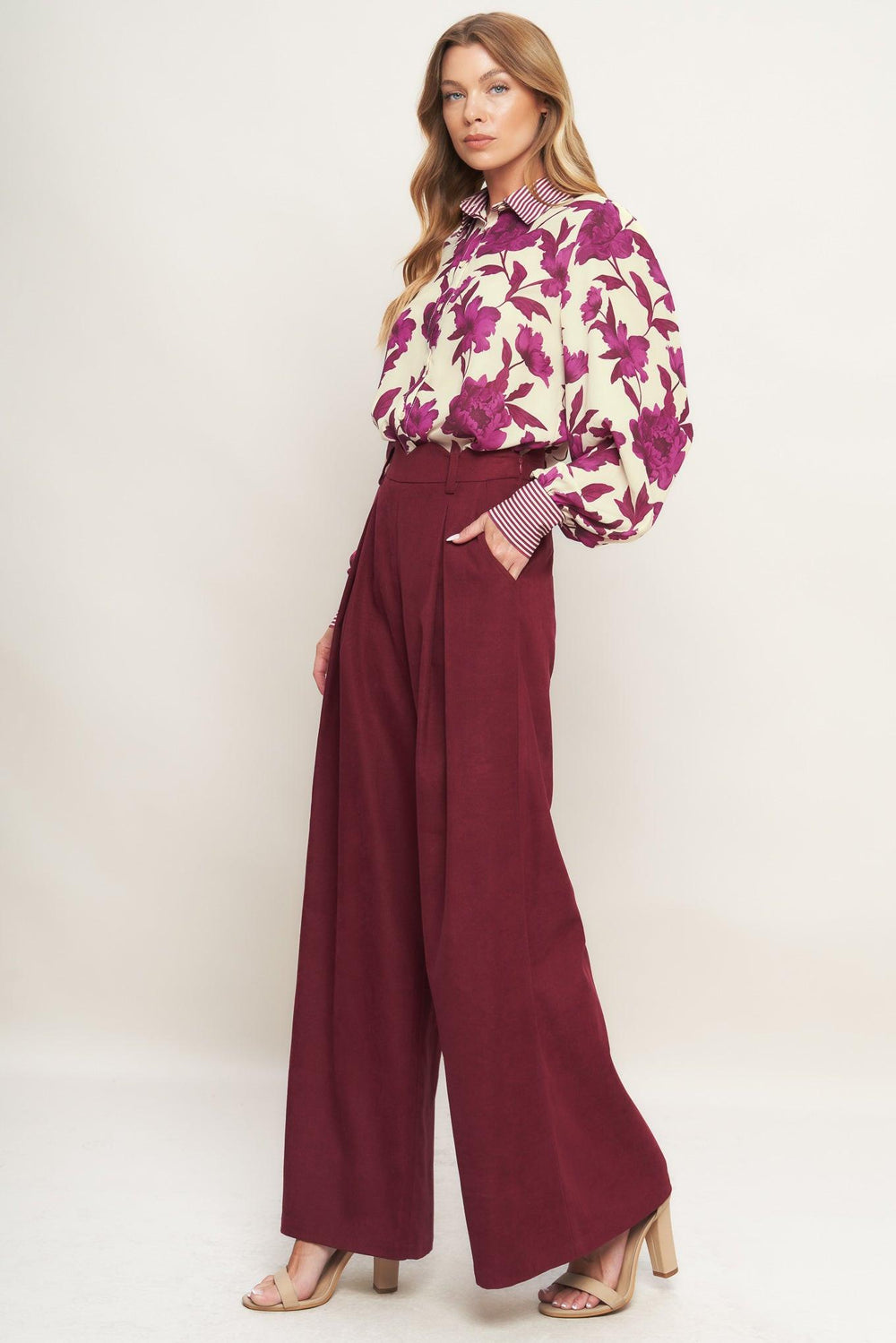 SWEET BOTANICAL CHARM WOVEN TOP.
