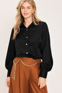 BLACK ORBIT WOVEN TOP