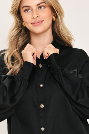 BLACK ORBIT WOVEN TOP
