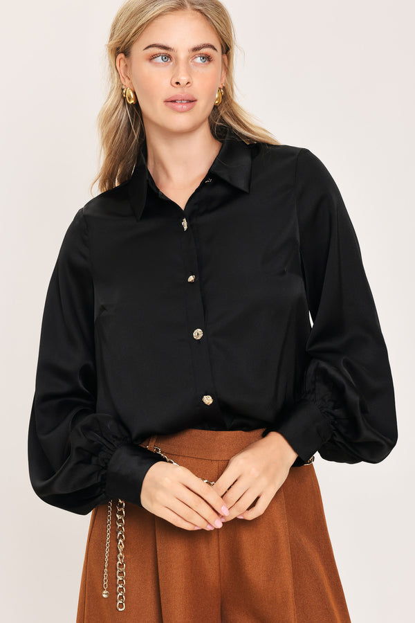 BLACK ORBIT WOVEN TOP