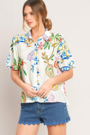 SUMMER PORCELAIN WOVEN TOP.